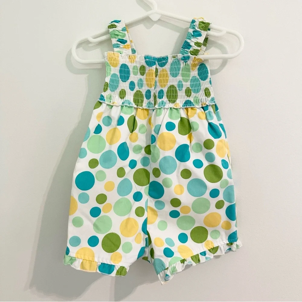 NEW Baby Girl Polka Dot Bubble Romper by Hartstrings size 12 months Adorable